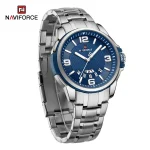 Naviforce 9215 Stainless Steel Men’s Watch- Silver/Blue - Image 2