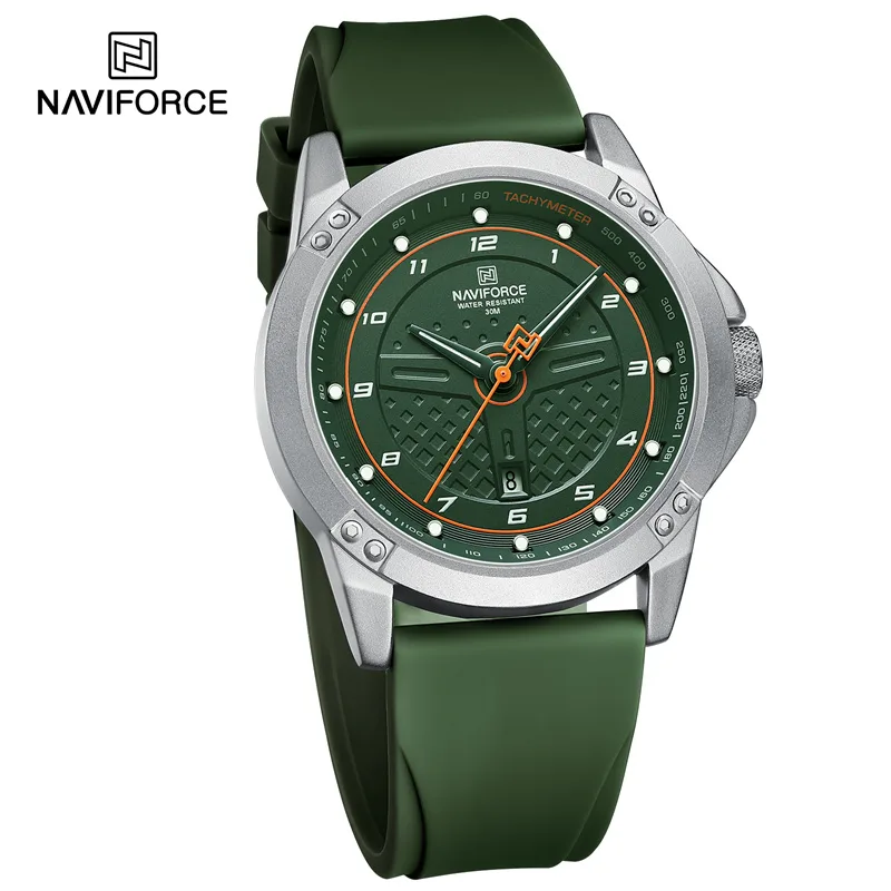 2025-08-12-1755005930224-S12328b86017542afbc6c5e940e3da9a5y-jpg Naviforce 8031 Rubber Belt Men’s Watch- Green - Image 1