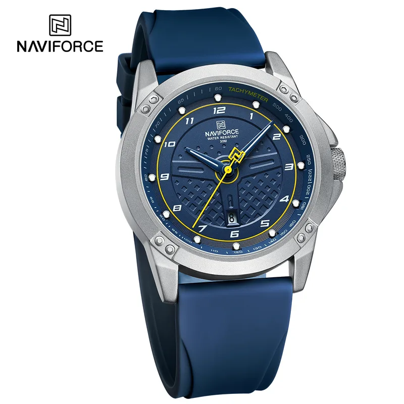 2025-08-12-1755005930427-Sd1f198c77f664292ac6c28f4d179641cG-jpg Naviforce 8031 Rubber Belt Men’s Watch- Blue - Image 1