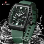 Naviforce 8025 Chronograph Rubber Belt Men’s Watch- Green - Image 2
