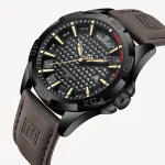 Naviforce 8023 Leather Belt Men’s Watch- Coffee - Image 3