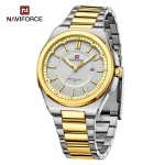 Naviforce 9212 Stainless Steel Men's Watch- Silver/Gold