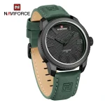 Naviforce 9202 Leather Belt Men’s Watch- Green