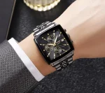 SKMEI 2434 Chronograph Men’s Watch- Black - Image 2