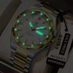 Poedagar 896 Stainless Steel Men's Watch- Silver Golden/White - Image 2