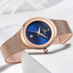 Naviforce 5004 Stainless Steel Ladies Watch- Rose Gold/Blue - Image 3