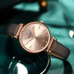 Curren 9081 Leather Belt Ladies Watch- Brown - Image 3