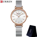 Curren 9081 Stainless Steel Ladies Watch- Silver/White - Image 4
