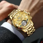 Olevs 9910 Automatic Mechanical Men’s Watch- Golden - Image 2