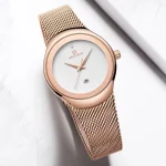 Naviforce 5004 Stainless Steel Ladies Watch- Rose Gold/White