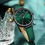 Curren 9081 Leather Belt Ladies Watch- Green