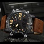 Naviforce 9095 Dual Time Leather Belt Men's Watch- Brown - Image 5