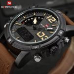 Naviforce 9095 Dual Time Leather Belt Men's Watch- Brown - Image 4