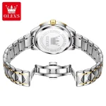Olevs 5609 Diamond Cut Glass Men’s Watch- Silver Golden/Black - Image 4