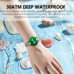 Poedagar 1005 Diamond Cut Glass Ladies Watch- Rose Gold/Green - Image 3