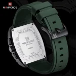 Naviforce 8025 Chronograph Rubber Belt Men’s Watch- Green - Image 3