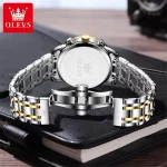 Olevs 5529 Chronograph Men’s Watch- Silver Golden/White - Image 2