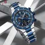 Naviforce 8049 Chronograph Men's Watch- Silver/Blue