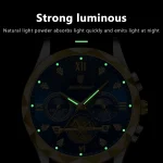 Poedagar 996 Chronograph Men’s Watch- Silver Golden/White - Image 2