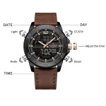 Naviforce 9253 Dual Time Leather Belt Men’s Watch- Brown - Image 5