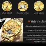 Olevs 9910 Automatic Mechanical Men’s Watch- Golden - Image 3