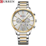 Curren 8435 Chronograph Men’s Watch- Silver Golden/White - Image 4