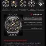 Olevs 3653 Chronograph Men's Watch- Black - Image 5
