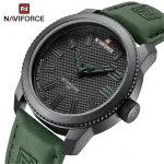 Naviforce 9202 Leather Belt Men’s Watch- Green - Image 2
