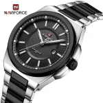 Naviforce 9212 Stainless Steel Men's Watch- Silver/Black - Image 5