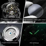 Olevs 9910 Automatic Mechanical Men’s Watch- Black - Image 4