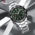 Naviforce 8049 Chronograph Men's Watch- Silver/Green