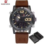 Naviforce 9095 Dual Time Leather Belt Men's Watch- Brown - Image 6