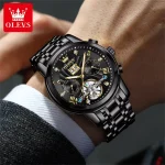 Olevs 9910 Automatic Mechanical Men’s Watch- Black - Image 2