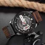 Curren 8301 Leather Belt Men’s Watch- Coffee - Image 4