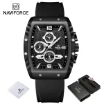 Naviforce 8025 Chronograph Rubber Belt Men’s Watch- Black