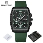 Naviforce 8025 Chronograph Rubber Belt Men’s Watch- Green - Image 8