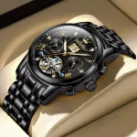Olevs 9910 Automatic Mechanical Men’s Watch- Black