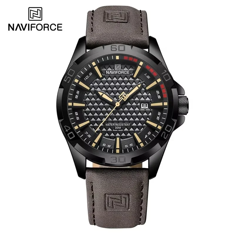 variant_imageSa2fd1dd6c4ad4eeb98574d94f4e55ccev Naviforce 8023 Leather Belt Men’s Watch- Coffee - Image 1