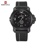 Naviforce 9099 Leather Belt Men's Watch- Black - Image 4
