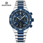 Naviforce 8049 Chronograph Men's Watch- Silver/Blue - Image 5