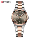 Curren 9095 Stainless Steel Ladies Watch- Silver Rose Gold/Gray - Image 4