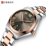Curren 9095 Stainless Steel Ladies Watch- Silver Rose Gold/Gray - Image 3
