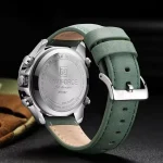 Naviforce 9197 Dual Time Leather Belt Men's Watch- Green - Image 2