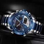 Naviforce 9171 Dual Time Men's Watch- Silver/Blue - Image 3