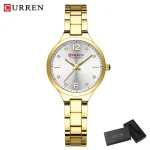 Curren 9105 Stainless Steel Ladies Watch- Golden/White - Image 2
