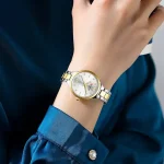 Curren 9105 Stainless Steel Ladies Watch- Silver Golden/White - Image 2