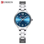 Curren 9105 Stainless Steel Ladies Watch- Silver/Blue - Image 4