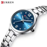 Curren 9105 Stainless Steel Ladies Watch- Silver/Blue - Image 3