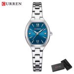 Curren 9112 Stainless Steel Ladies Watch- Silver/Blue - Image 4