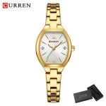 Curren 9112 Stainless Steel Ladies Watch- Golden/White - Image 3